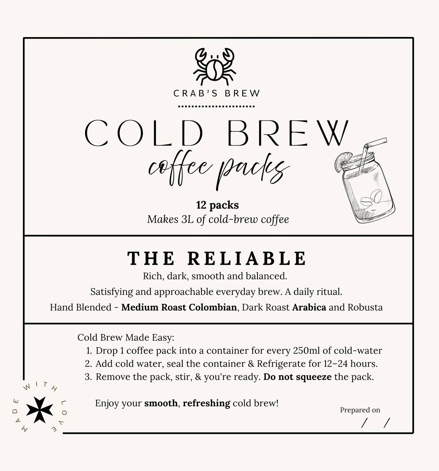 The Reliable - pack of 12 - makes 3L
