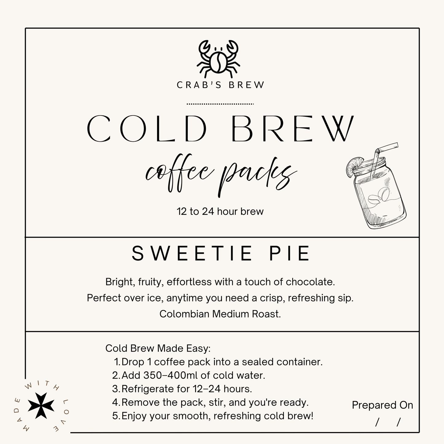 Sweetie Pie - pack of 12 - makes 3L